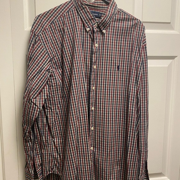 Polo Ralph Lauren Marlowe Red/Blue Stripes L/S Button Down Dress Shirt -Men's XL - Picture 5 of 15
